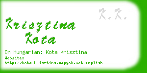 krisztina kota business card